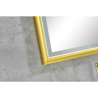 42x24 Inch LED Frontlit Bathroom Mirror with Metal Frame, Wall Mounted Vanity Mirror with Smart Touch Button, Anti-Fog - view 6