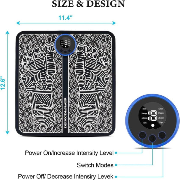Electric Foot Massager Pad Blood Circulation Muscle Stimulator Mat 19 Levels and 8 Modes-Massage Mat - view 2