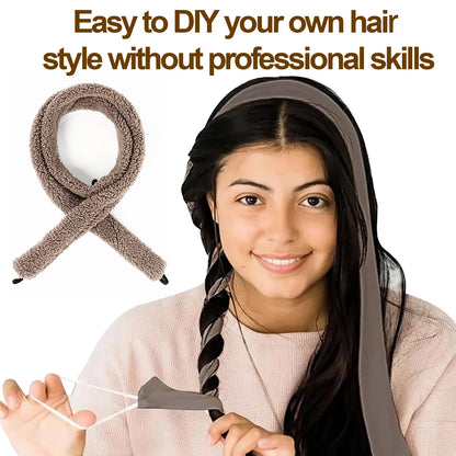 Satin Heatless Hair Curler, Lazy Natural Soft Wave DIY Heatless Curls For Sleep In Overnight, For All Hair Types - view 5