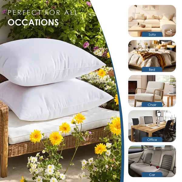 White Square Pillows 2-pack With Bubble Wrap Suitable For Bed Cushions, 18X18 Inches, Sofa Cushions, Patio Cushions - view 5
