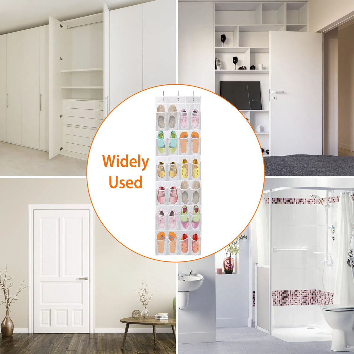 1Pc Over The Door Shoes Rack 24-Pocket Crystal Clear Organizer 6-Layer Hanging Storage Shelf For Shoes Slippers Small - view 8