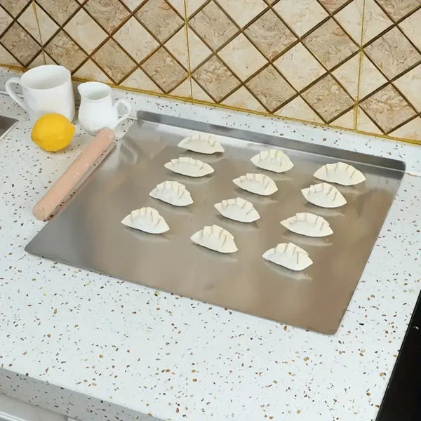 XXL Cooked Meat Baking Tray, Double-sided Cutting Board, Stainless Steel Rolling Plate, Breakfast Tray - view 6