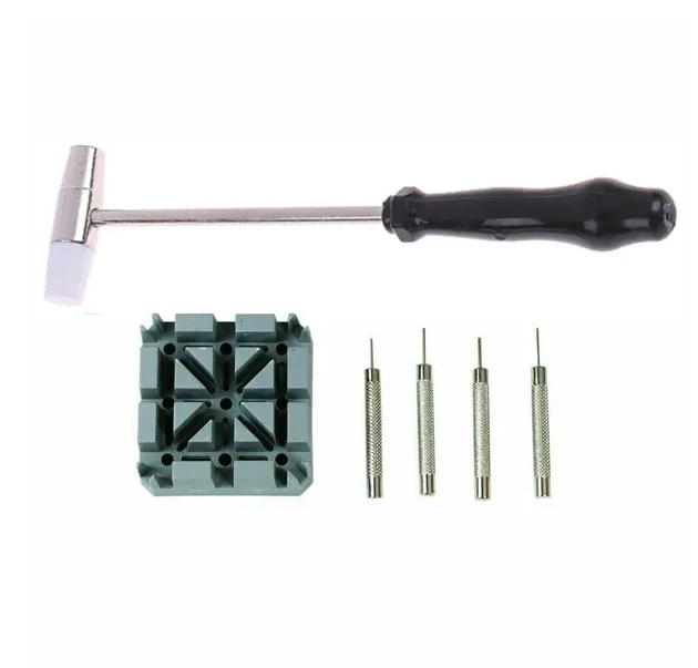 Watch Repair Band Link Remover Tool Kit - Hammer Punch Pins Watch Strap Holder - view 4