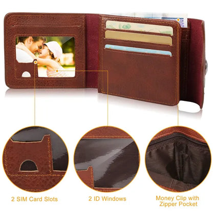 Men's Wallet PU Leather Bifold Purse Slim RFID Blocking Card Holder Cases W / 2 ID Window Coin Pocket - view 4