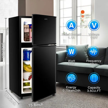 KRIB BLING 3.5Cu.Ft Compact Refrigerator Mini Fridge With Freezer, Small Refrigerator With 2 Door - view 5