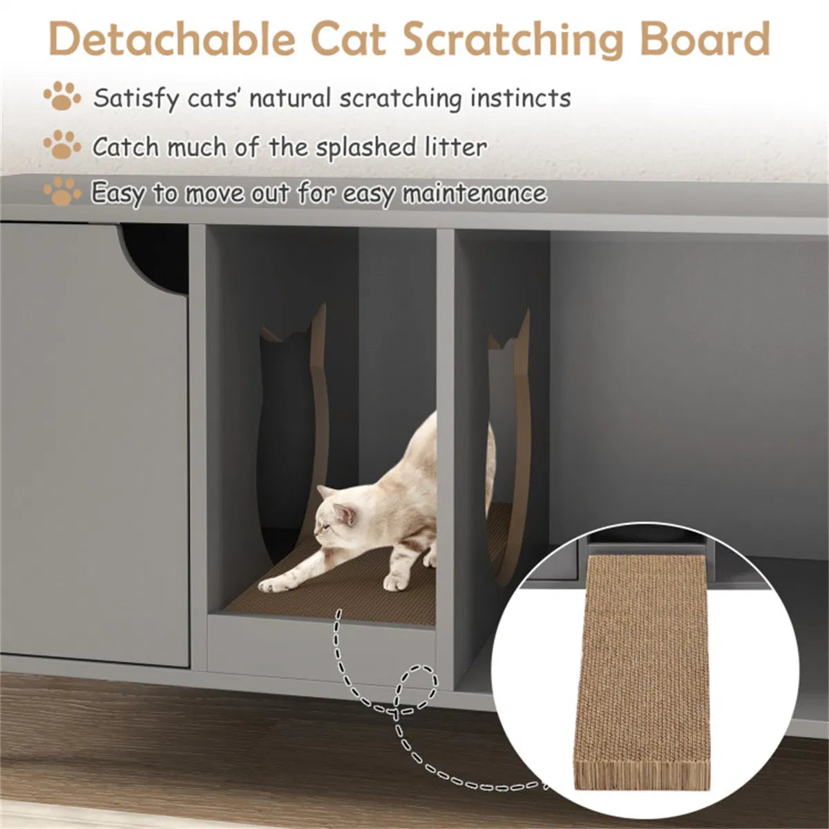 Gray Cat Litter Box Enclosure - view 10