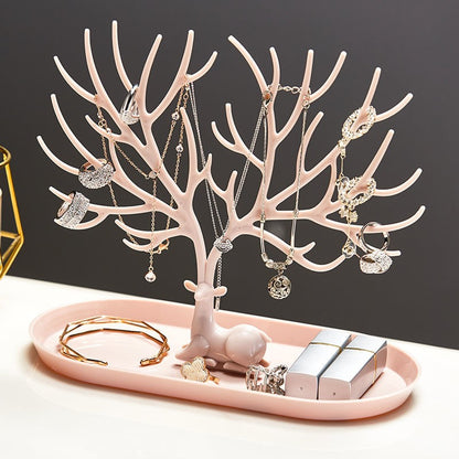 Deer Jewelry Display Stand Earrings Necklace Ring Jewelry Display Tray Jewelr Crystal Handle Antlers Jewelry Display - view 2