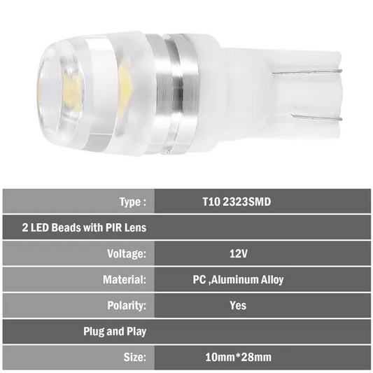 20Pcs LED Car Light Bulbs T10 2323SMD 6500K White Auto - view 2