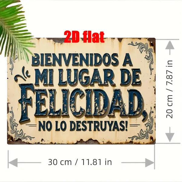 Welcome To My Happy Haven Do Not Ruin It Vintage Metal Sign Floral Rustic Wall Decor For Home Bar Cafe Man Cave - view 6
