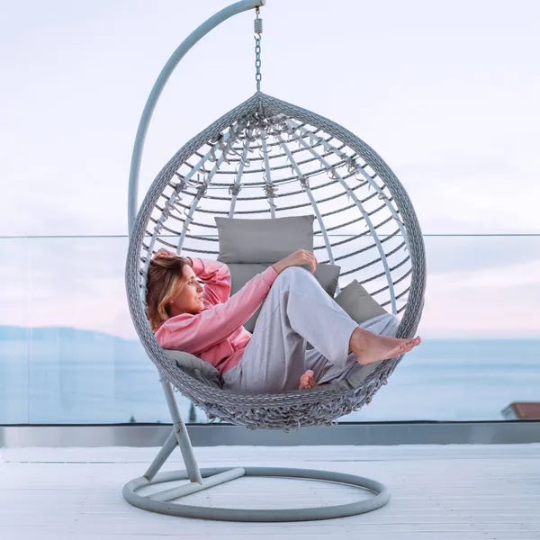 Egg Chair Cushion Hanging Basket Seat Cushion Thicken Soft Egg Swing Chair Pad Hanging Egg Chair Cushion With Headrest - view 3