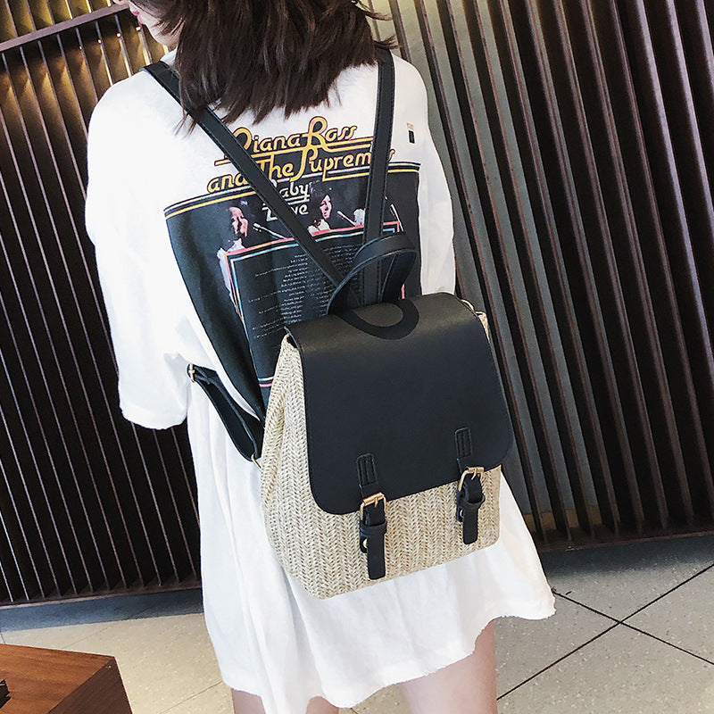Straw Backpack Female Travel Backpack - view 2