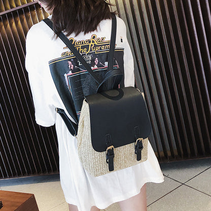 Straw Backpack Female Travel Backpack - view 2