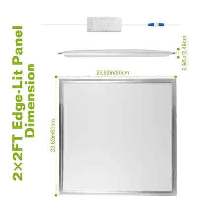 2Packs 48W 2×2FT LED Panel Light 4800LM 7500K Ceiling Lighting 150W Equivalent LED Troffer Recessed Edge-Lit - view 4