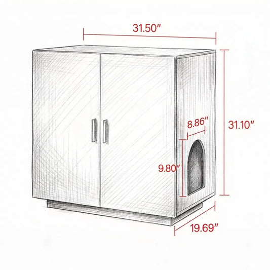 Wooden Cat Box Cabinet - view 2
