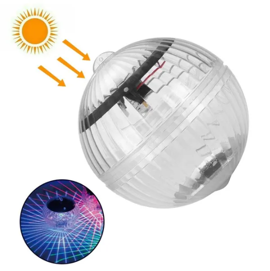 Outdoor Solar LED Floating Light Garden Pond Pool Lamp Rotating RGB Color Change