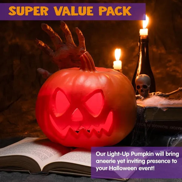 Light Up Plastic Pumpkins Outdoor Halloween Decorations Jack O Lantern Decor - view 3