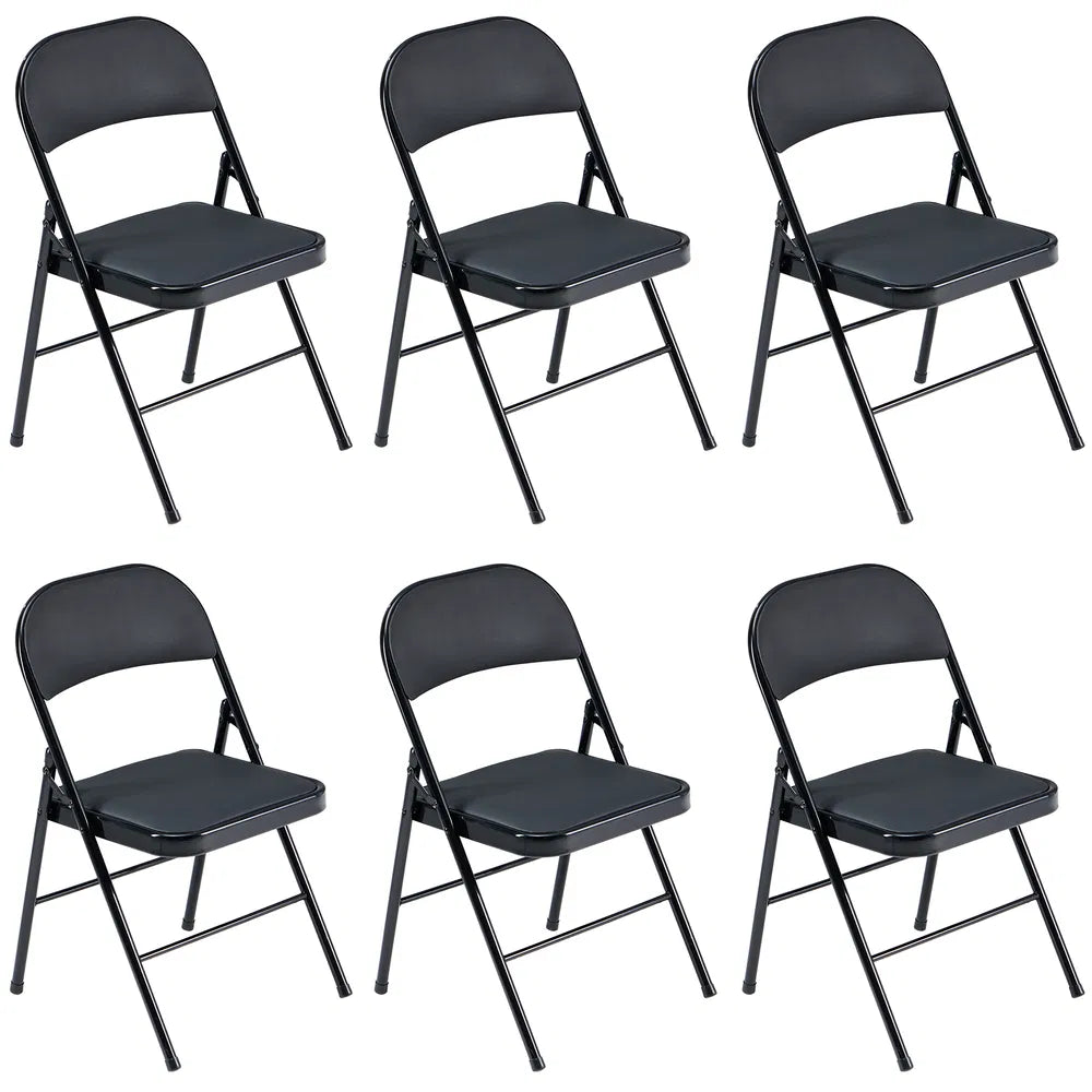 6pcs Elegant Foldable Iron & PVC Chairs For Convention & Exhibition Black - view 3