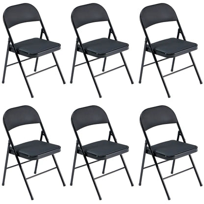 6pcs Elegant Foldable Iron & PVC Chairs For Convention & Exhibition Black - view 3
