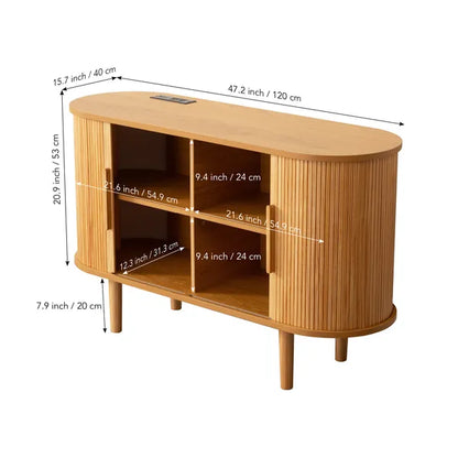 Fralimk Sideboard Buffet Cabinet With Storage, Modern Fluted Storage Cabinet For Dining Room - view 5