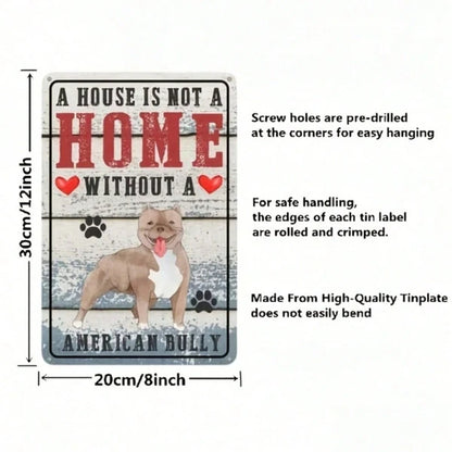 1pc Retro American Bulldog Metal Wall Sign, Waterproof Rustproof Dog Lover Home Decor - view 4