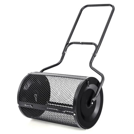 24-Inch Metal Mesh Compost Spreader With 2.7 Cu.ft Large Capacity, Heavy-Duty Rustproof Lawn Spreader For Peat