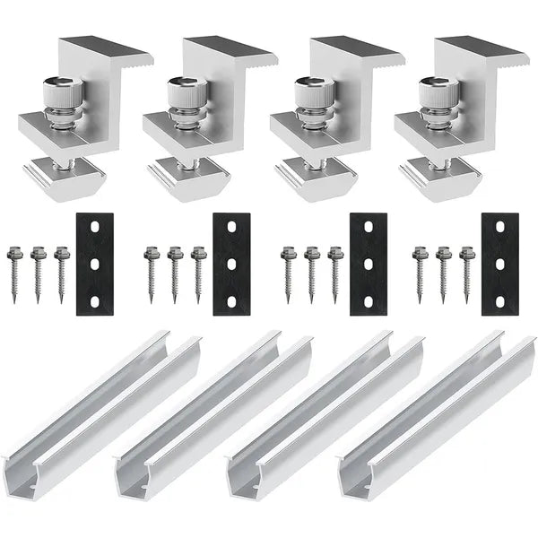 12/20cm U-shaped Guide Rail Black Middle Side Pressure Set Solar Panel Photovoltaic Accessory Pressure Block Mini - view 5