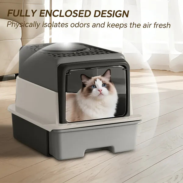 2026 Top-Rated Cat Litter Box, Pull-Out Drawer, No Scoop Needed, Fits Modern Home Decor