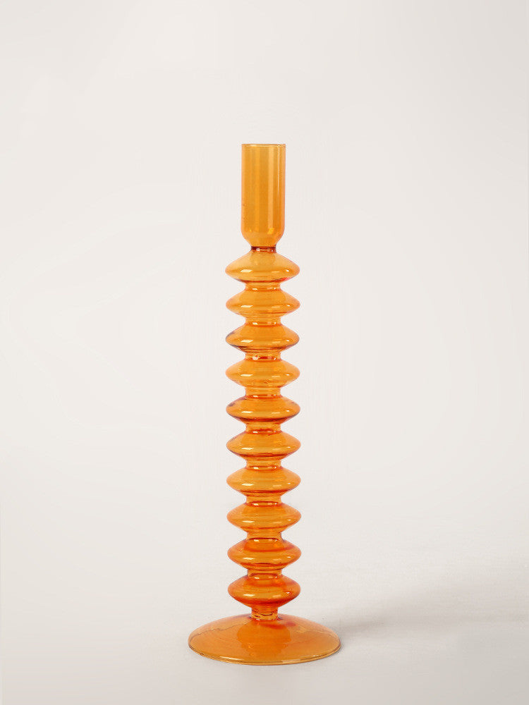 Nordic Home Colored Retro Glass Candle Holders - view 6
