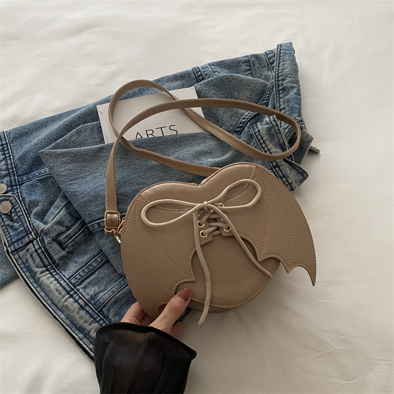 Heart Shape Bag Strap Design Bat Wings One Shoulder Crossbody Bag - view 7
