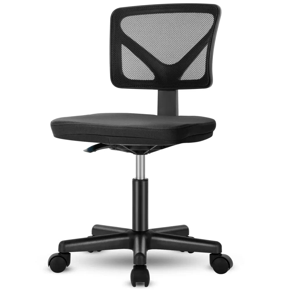 Low-Back Mesh Armless Office Chair,Swivel Rolling Computer Chair No Arms With Lumbar Support - view 5