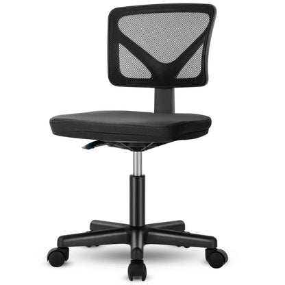 Low-Back Mesh Armless Office Chair,Swivel Rolling Computer Chair No Arms With Lumbar Support - view 5