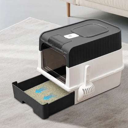 Fully Enclosed Magic Cube Litter Box, Top&Front Entry, Pull-Out Drawer, Anti-Splash Odor Control, Large For Big Cats - view 6