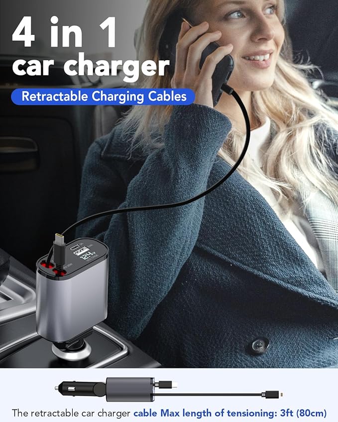 Cargador de carro retráctil 4 en 1