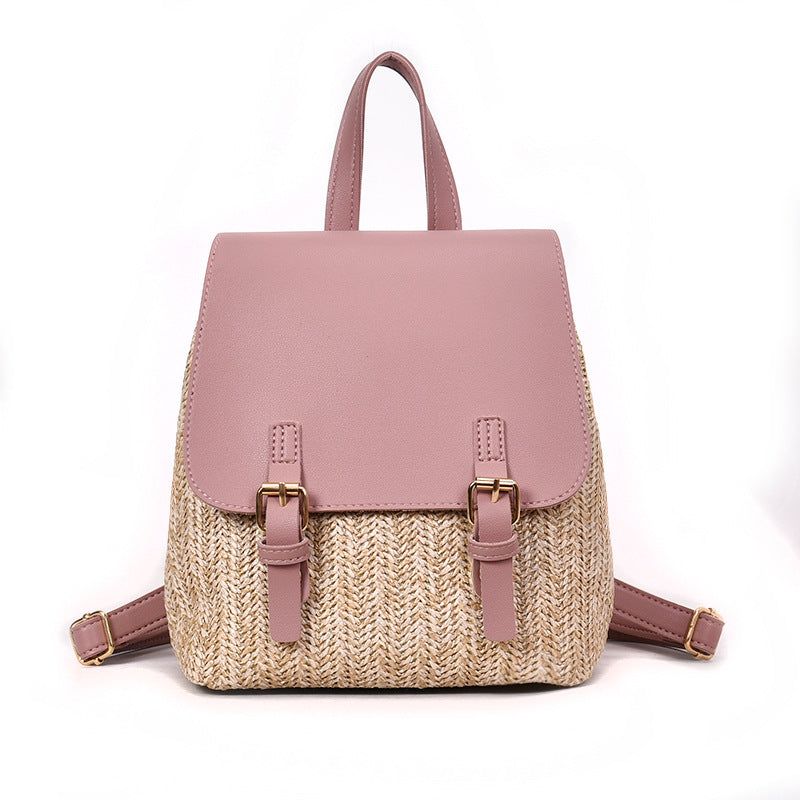 Straw Backpack Female Travel Backpack - view 3