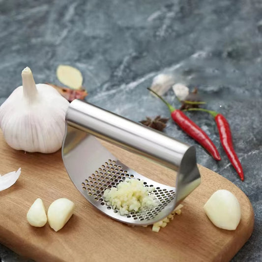 Multi-function Manual Garlic Press Stainless Steel Garlic Presse Curved Garlic Grinding Slicer Chopper Home Cooking - view 2