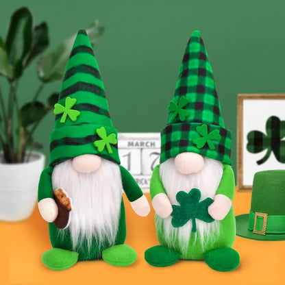 St Patricks Day Gnomes Decorations, 2 Pack Gnomes Plush Lucky Green Shamrock Home Table Decor Ornaments For Irish Saint - view 6