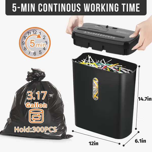 10-Sheet Strip Cut Paper Shredder, P-2 Security Level With 3.17-Gallon Basket, CD & Credit Card Shredder - view 2