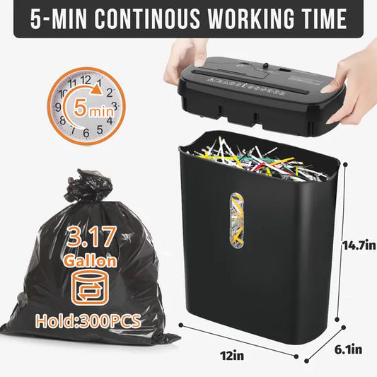 10-Sheet Strip Cut Paper Shredder, P-2 Security Level With 3.17-Gallon Basket, CD & Credit Card Shredder - view 2