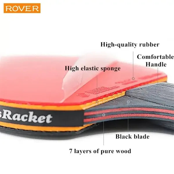 6-Star 7-Ply Genuine Professional Table Tennis Racket, Double Racket, Straight And Penhold Handles - view 5