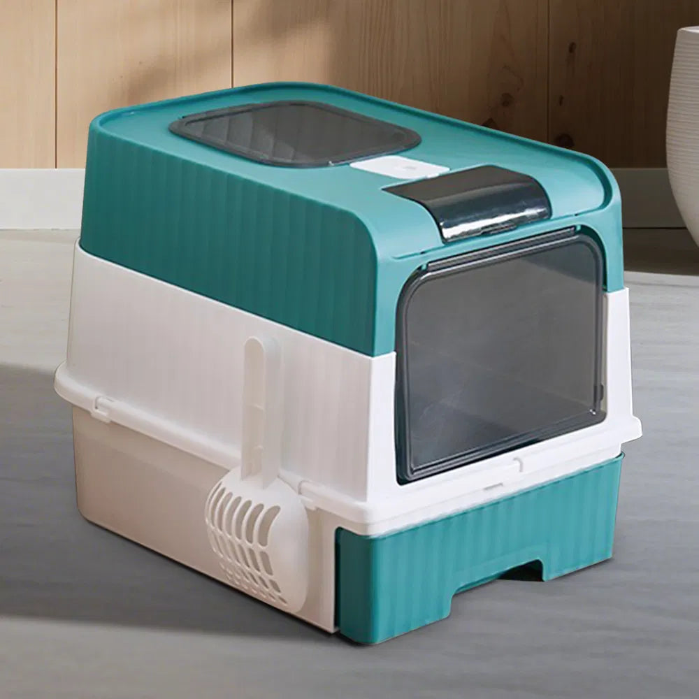 Fully Enclosed Magic Cube Litter Box, Top&Front Entry, Pull-Out Drawer, Anti-Splash Odor Control, Large For Big Cats - view 5