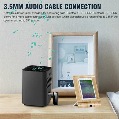 USB Wireless Bluetooth 5.0 Transmitter Receiver 2in1 Audio Adapter 3.5mm Aux Car - view 5