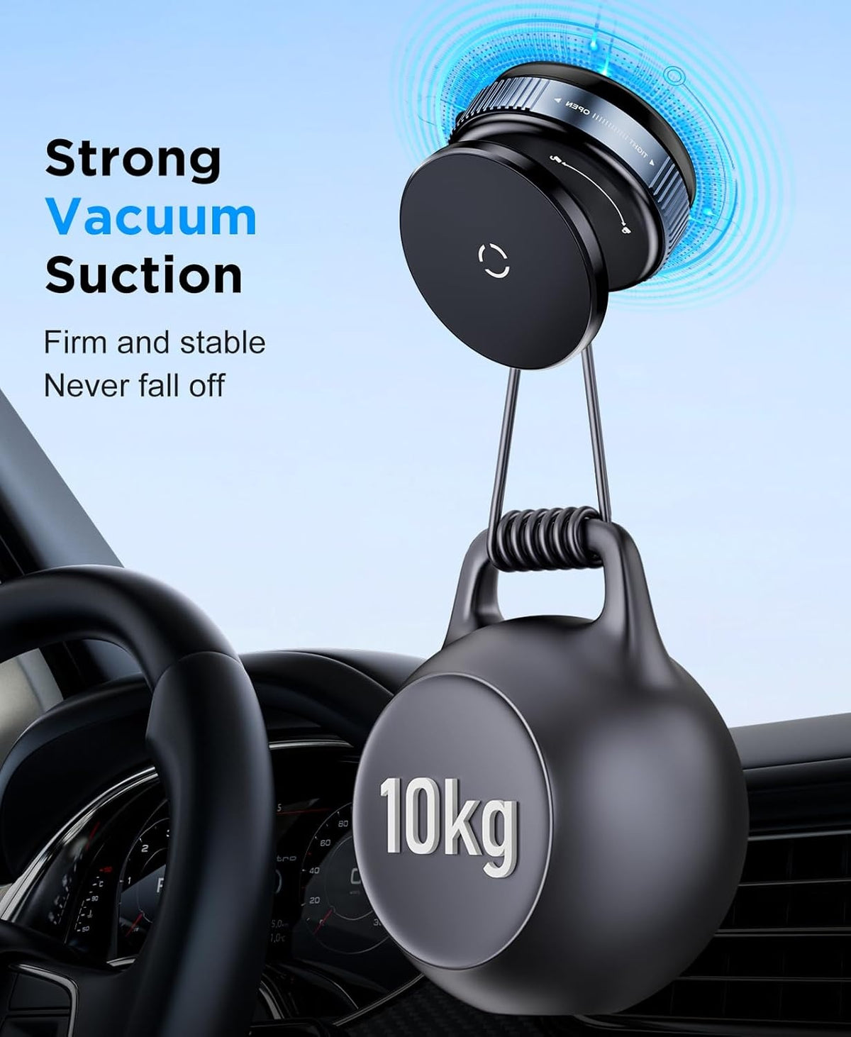 K009 Vacuum Suction Phone Mount For Car Wireless Stand Magnetic Phone Holder For Car Black Rotation Magnetic Car Cell - view 5