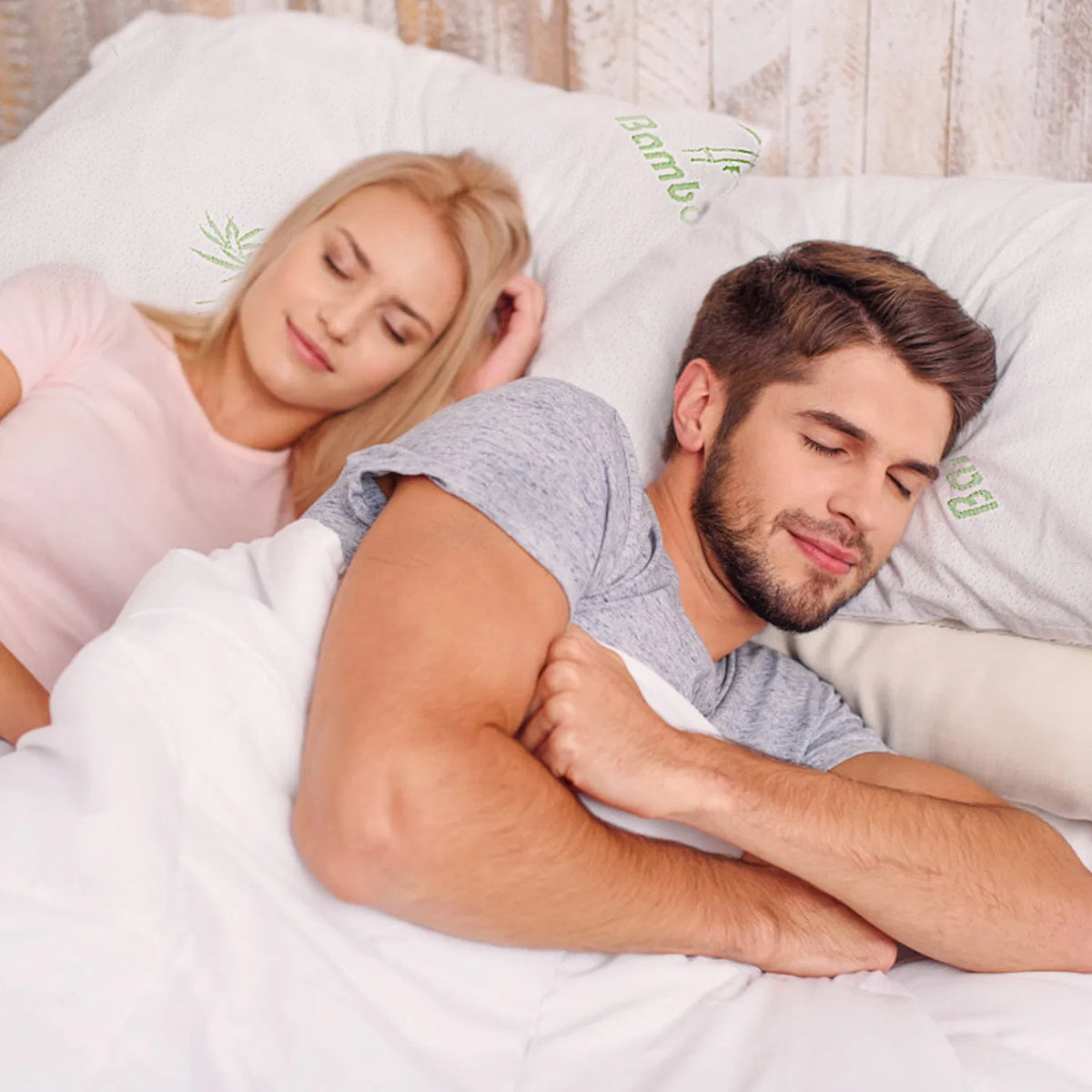 2 pack Bamboo Memory Foam Pillow Hypoallergenic Bed Pillow For Head Neck Rest Sleeping Shredded Pillow Washable Cover - view 2