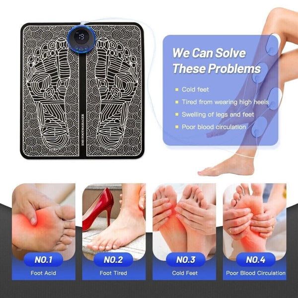 Electric Foot Massager Pad Blood Circulation Muscle Stimulator Mat 19 Levels and 8 Modes-Massage Mat - view 8