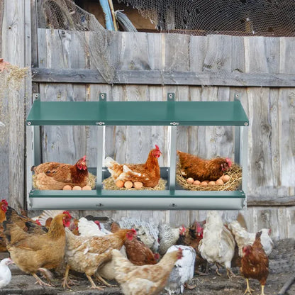 Metal Nesting Boxes For Chicken,3 Compartment Nesting Box,Galvanized Steel Nesting Boxes For Hens, Easy To Assemble - view 5