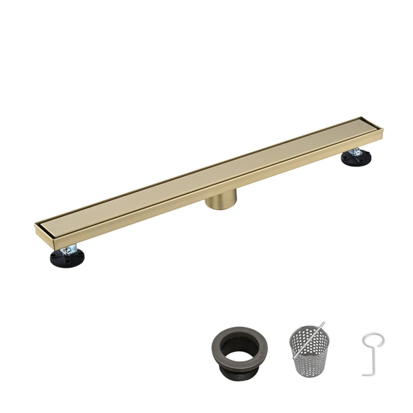 28 Inch Linear Shower Drain With 2-in-1 Flat & Tile Insert Removable Cover - view 2