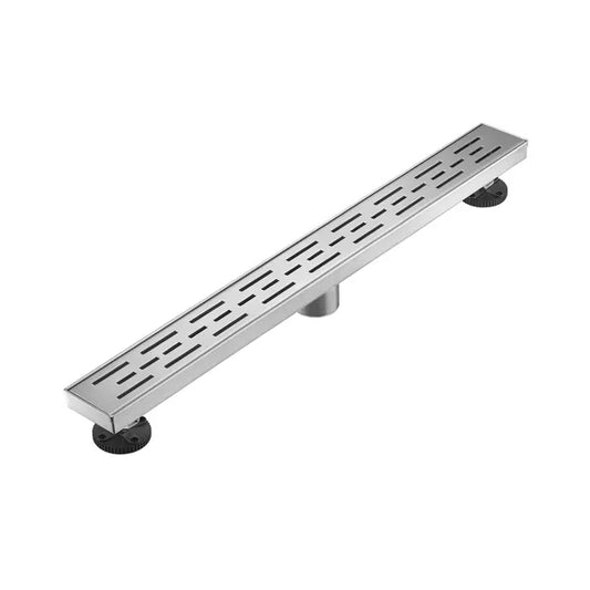28 Inch Linear Shower Drain With Removable Brick Patterned Grate Cover - view 2