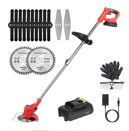 Electric Cordless Grass Trimmer Rechargeable Lawn Mower Weed Cutter With Alloy Saw Blade 2 Alloy - view 2