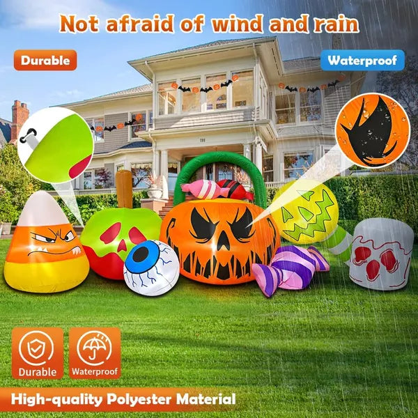 10 FT Halloween Inflatable Outdoor Decorations Pumpkin Ghost Combo, Halloween Decorations Outdoor Inflatable Bow Up - view 2