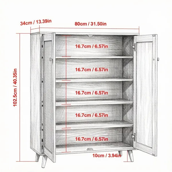 Classic Shoe Cabinet With Removable Middle For Living Room - view 3